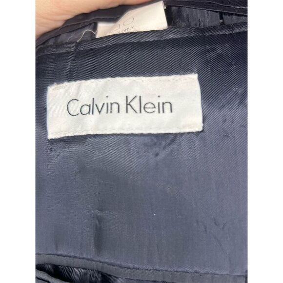 Calvin Klein Men's Gray Wool Blazer Size 42R Two-Button Formal Jacket - Picture 7 of 8